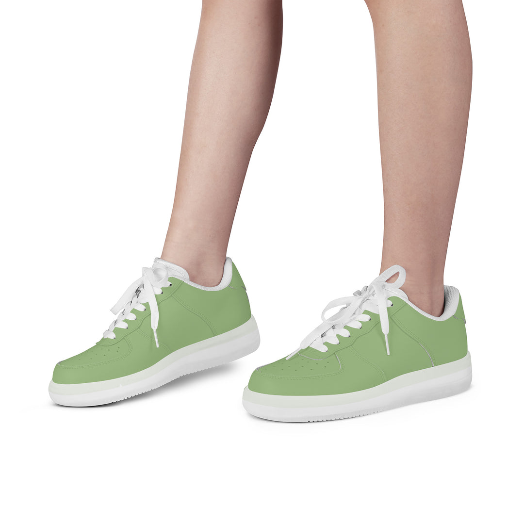 Ti Amo I love you - Exclusive Brand  - Olivine - Transparent Low Top Air Force Leather Shoes