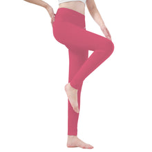 Load image into Gallery viewer, Ti Amo I love you - Exclusive Brand   - Pale Violet Red - White Daisy -  Yoga Leggings
