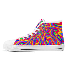 Load image into Gallery viewer, Ti Amo I love you - Exclusive Brand - Rainbow  - High-Top Canvas Shoes With Customized Tongue - White
