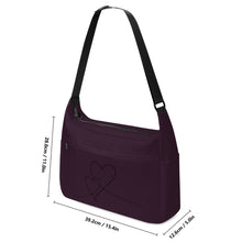 Load image into Gallery viewer, Ti Amo I love you - Exclusive Brand - Aubergine Gleam - Double Script Heart - Journey Computer Shoulder Bag
