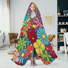 Load image into Gallery viewer, Ti Amo I love you- Exclusive Brand - Colorful Flowers - Hooded Blanket
