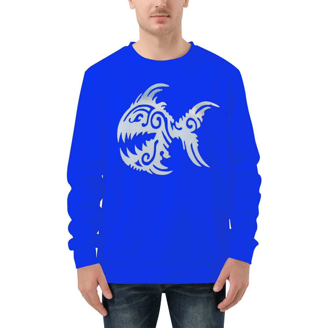 Ti Amo I love you - Exclusive Brand  -Blue Blue Eyes- Angry Fish - Men's Sweatshirt