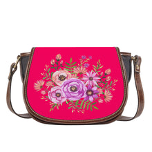 Load image into Gallery viewer, Ti Amo I love you - Exclusive Brand - Folly Red - Floral Bouquet - Saddle Bag
