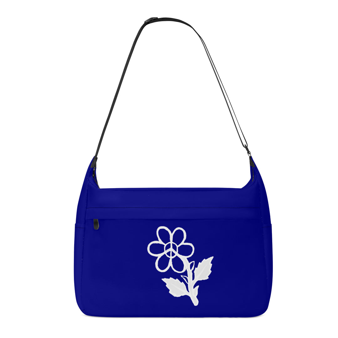 Ti Amo I love you - Exclusive Brand - Dark Blue 2 - White Daisy - Journey Computer Shoulder Bag