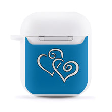 Load image into Gallery viewer, Ti Amo I love you - Exclusive Brand  - Lochmara - Double White Heart - AirPods 1st &amp; 2nd Generation Case Cover
