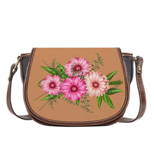 Load image into Gallery viewer, Ti Amo I love you - Exclusive Brand - Whiskey- Pink Floral - Saddle Bag
