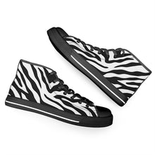 Load image into Gallery viewer, Ti Amo I love you - Exclusive Brand - Zebra - High-Top Canvas Shoes - Black Soles
