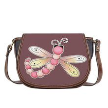 Load image into Gallery viewer, Ti Amo I love you - Exclusive Brand - Rose Brown - Dragonfly - Saddle Bag
