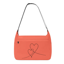Load image into Gallery viewer, Ti Amo I love you - Exclusive Brand - Salmon Orange - Double Script Heart - Journey Computer Shoulder Bag
