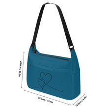 Load image into Gallery viewer, Ti Amo I love you - Exclusive Brand - Blue Sapphire -  Double Script Heart - Journey Computer Shoulder Bag
