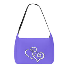 Load image into Gallery viewer, Ti Amo I love you - Exclusive Brand - Medium Slate Blue - Double White Heart - Journey Computer Shoulder Bag
