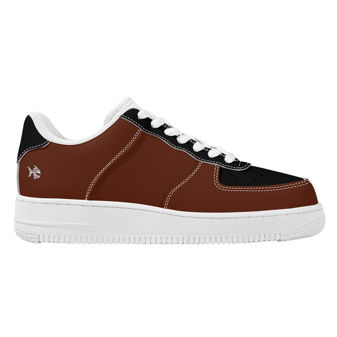 Ti Amo I love you - Exclusive Brand -Unisex - Brown with Black Accents Low Top Unisex Sneakers