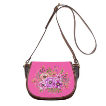 Load image into Gallery viewer, Ti Amo I love you - Exclusive Brand - Hot Pink 2 - Floral Bouquet - Saddle Bag
