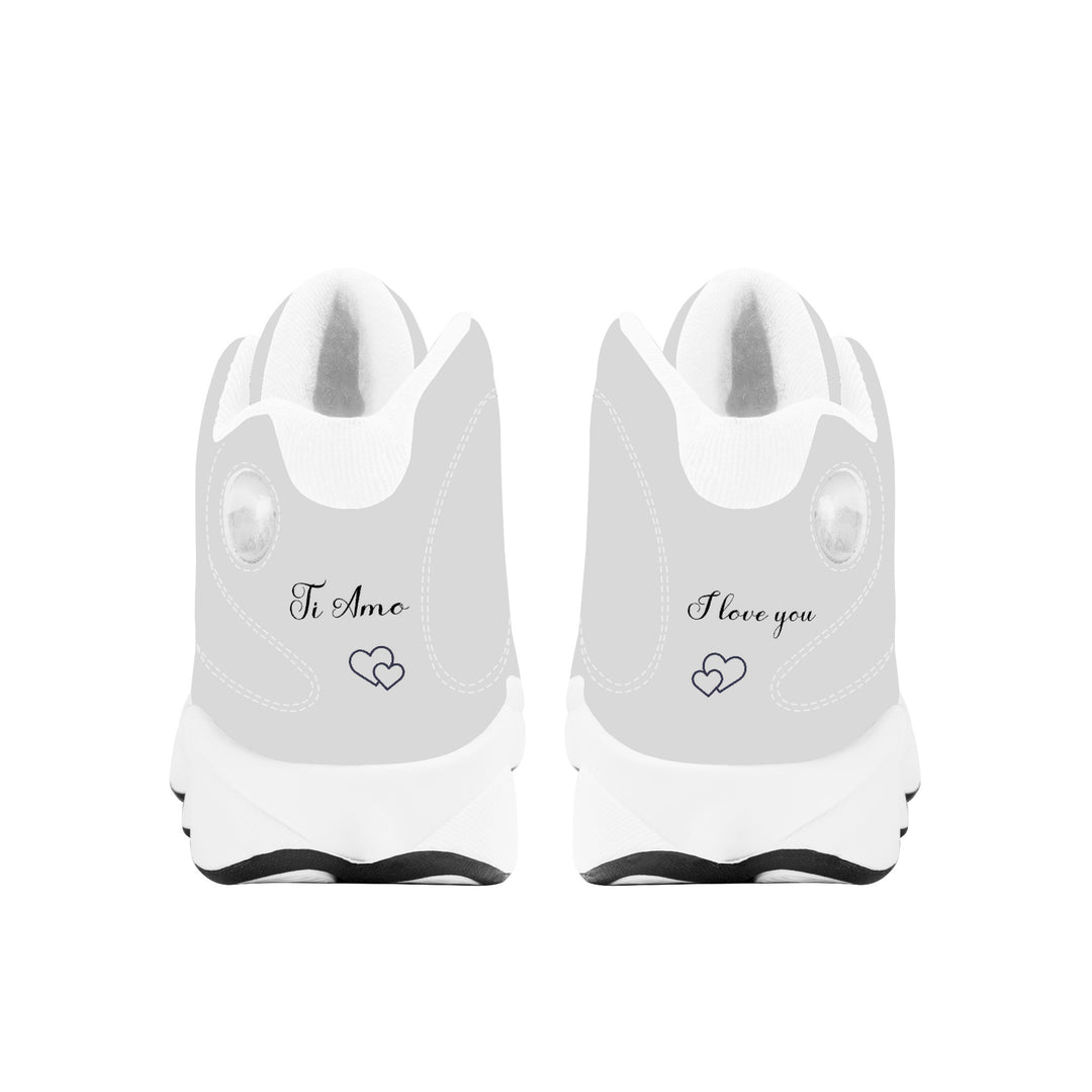 Ti Amo I love you - Exclusive Brand  - Alto Gray - Mens / Womens - Unisex  Basketball Shoes - White Laces