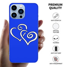 Load image into Gallery viewer, Ti Amo I love you - Exclusive Brand  - Blue Blue Eyes - Double White Heart -  iPhone 13 Transparent Case (3 cameras)
