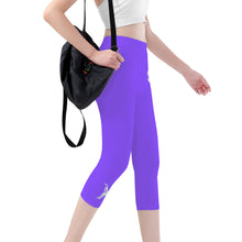 Load image into Gallery viewer, Ti Amo I love you - Exclusive Brand  - Light Purple - Angry Fish - Capri Yoga Leggings - Sizes XS-3XL
