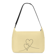 Load image into Gallery viewer, Ti Amo I love you - Exclusive Brand - Medium Champagne - Double Script Heart - Journey Computer Shoulder Bag
