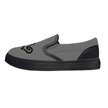 Load image into Gallery viewer, Ti Amo I love you - Exclusive Brand - Dove Gray - Double Black Heart -  Kids Slip-on shoes - Black Soles
