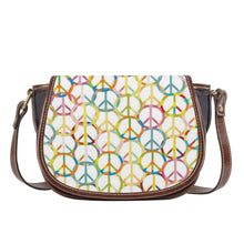 Load image into Gallery viewer, Ti Amo I love you - Exclusive Brand - Pastel Peace Signs - Saddle Bag
