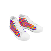 Load image into Gallery viewer, Ti Amo I love you - Exclusive Brand  - Rainbow - Kids High Top Canvas Shoes
