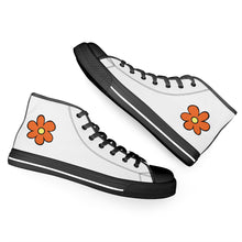 Load image into Gallery viewer, Ti Amo I love you - Exclusive Brand - Orange Flower - High-Top Canvas Shoes - Black Soles
