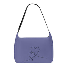 Load image into Gallery viewer, Ti Amo I love you - Exclusive Brand - Dark Blue Grey - Double Script Heart - Journey Computer Shoulder Bag
