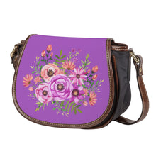 Load image into Gallery viewer, Ti Amo I love you - Exclusive Brand - Amethyst 2 - Floral Bouquet - Saddle Bag
