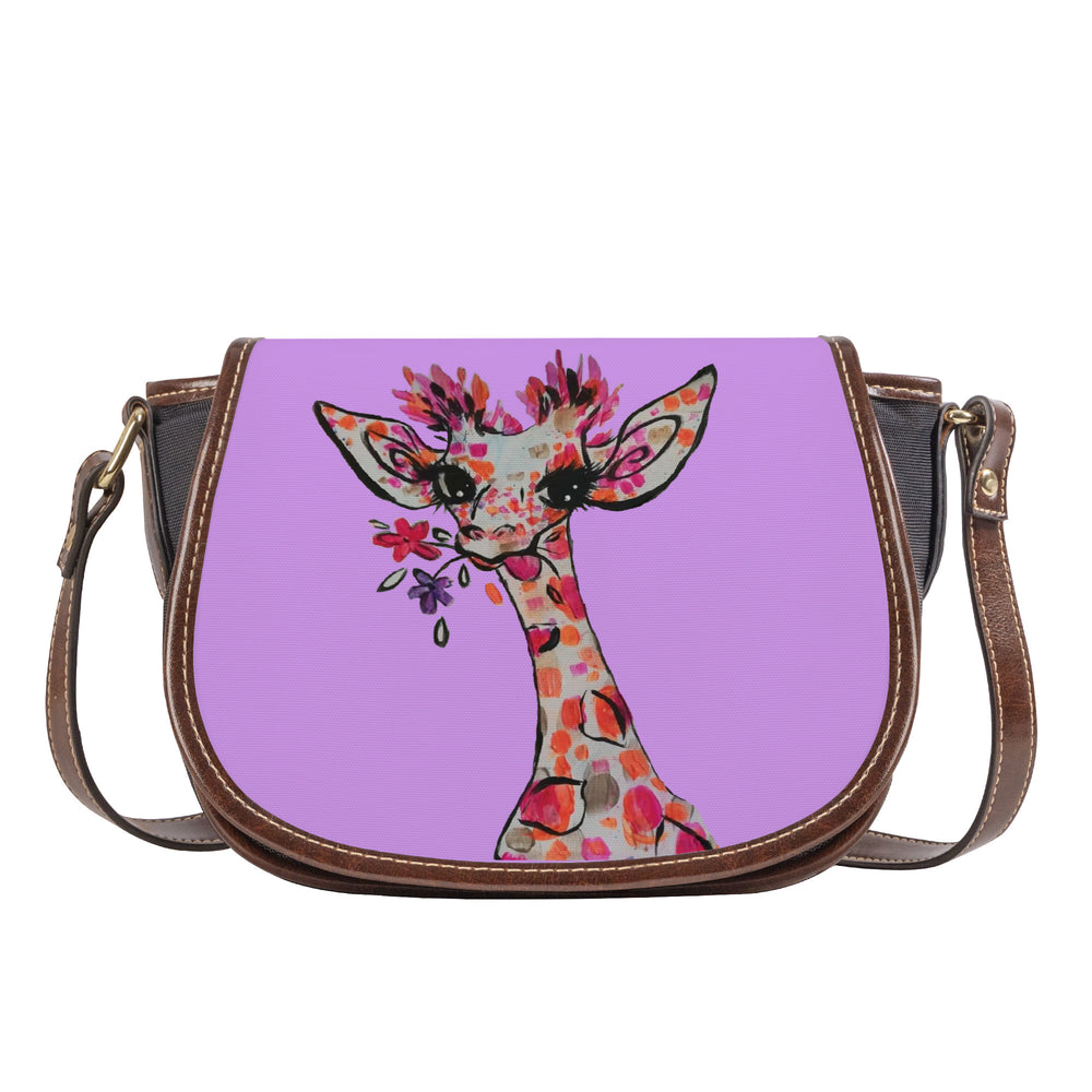 Ti Amo I love you - Exclusive Brand - Biloba Flower 2 - Giraffe- Saddle Bag