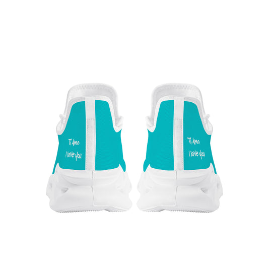 Ti Amo I love you - Exclusive Brand  - Vivid Cyan ( Robin's Egg Blue) - Mens / Womens - Flex Control Sneakers- White Soles