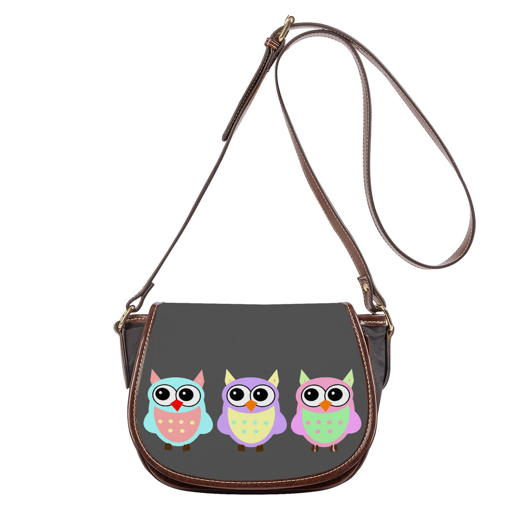 Ti Amo I love you - Exclusive Brand  - Davy's Grey - 3 Owls -  Saddle Bag