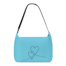 Load image into Gallery viewer, Ti Amo I love you - Exclusive Brand - Aquamarine Blue - Double Script Heart - Journey Computer Shoulder Bag
