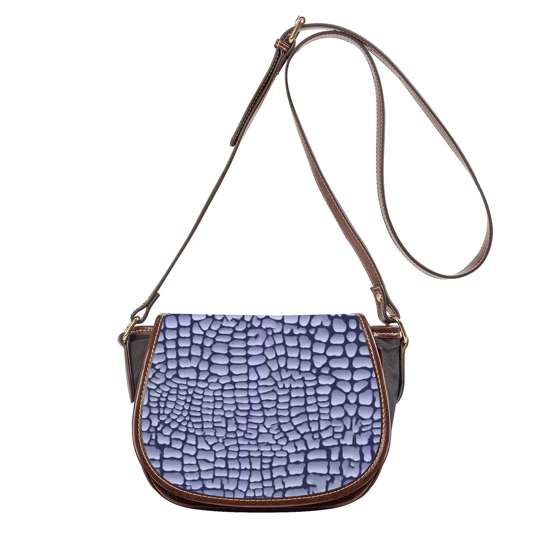 Ti Amo I love you - Exclusive Brand - Wistful Reptile Skin Pattern  - Saddle Bag