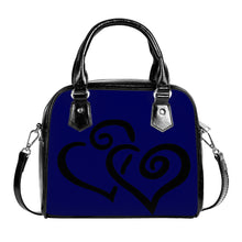 Load image into Gallery viewer, Ti Amo I love you - Exclusive Brand - Ink Blue - Double Black Heart -  Shoulder Handbag
