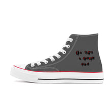 Load image into Gallery viewer, Ti Amo I love you - Exclusive Brand - Ti Amo I love you Logo - Davy&#39;s Grey - High Top Canvas Shoes - White Soles
