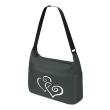 Load image into Gallery viewer, Ti Amo I love you - Exclusive Brand  - Lol Black -  Double White Heart - Journey Computer Shoulder Bag
