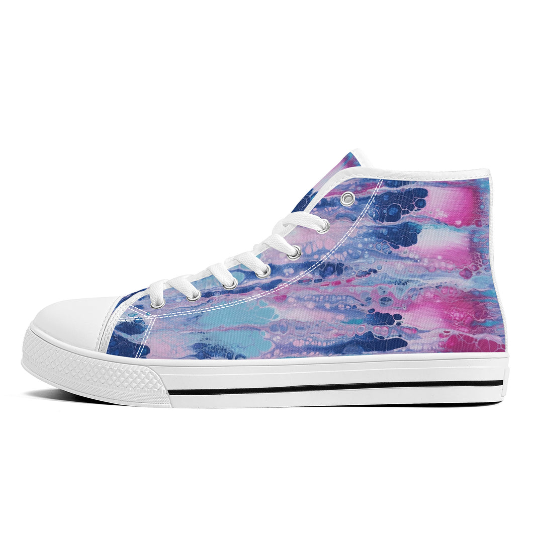 Ti Amo I love you - Exclusive Brand  - High-Top Canvas Shoes - White Soles