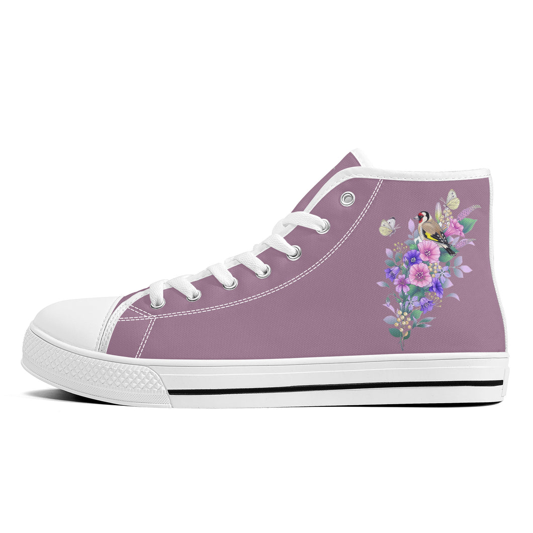 Ti Amo I love you  - Exclusive Brand  -High-Top Canvas Shoes - White Soles