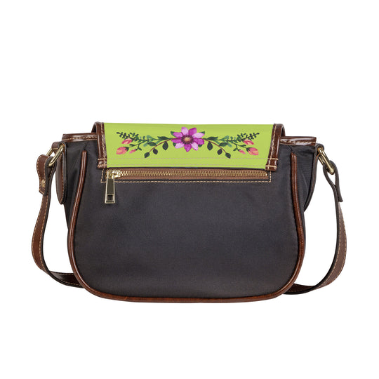 Ti Amo I love you - Exclusive Brand - Yellow Green - Floral Bouquet - Saddle Bag