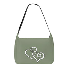 Load image into Gallery viewer, Ti Amo I love you - Exclusive Brand - Mossy Statue - Double White Heart - Journey Computer Shoulder Bag
