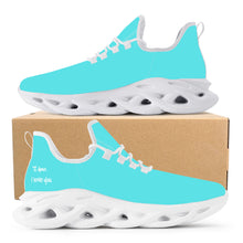 Load image into Gallery viewer, Ti Amo I love you - Exclusive Brand - Medium Turquoise Blue - Mens / Womens - Flex Control Sneakers- White Soles
