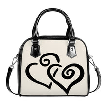 Load image into Gallery viewer, Ti Amo I love you - Exclusive Brand - Merino - Double Black Heart -  Shoulder Handbag
