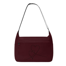 Load image into Gallery viewer, Ti Amo I love you - Exclusive Brand - Aubergine - Double Script Heart - Journey Computer Shoulder Bag
