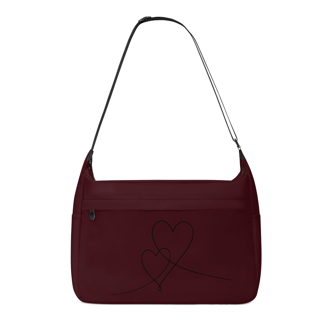 Ti Amo I love you - Exclusive Brand - Aubergine - Double Script Heart - Journey Computer Shoulder Bag