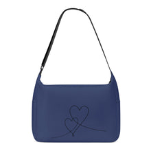 Load image into Gallery viewer, Ti Amo I love you - Exclusive Brand  - Admiral Blue - Double Script Heart - Journey Computer Shoulder Bag
