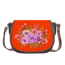 Load image into Gallery viewer, Ti Amo I love you - Exclusive Brand - Coquelicot Red - Floral Bouquet - Saddle Bag
