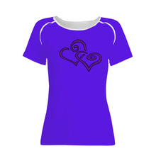 Load image into Gallery viewer, Ti Amo I love you - Exclusive Brand  - Dark Purple - Double Purple Heart -  Women&#39;s T shirt
