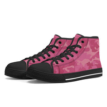 Load image into Gallery viewer, Ti Amo I love you - Exclusive Brand - Pink/ Hot Pink Camouflage - High-Top Canvas Shoes - Black
