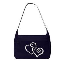 Load image into Gallery viewer, Ti Amo I love you - Exclusive Brand - Black Russian - Double White Heart - Journey Computer Shoulder Bag
