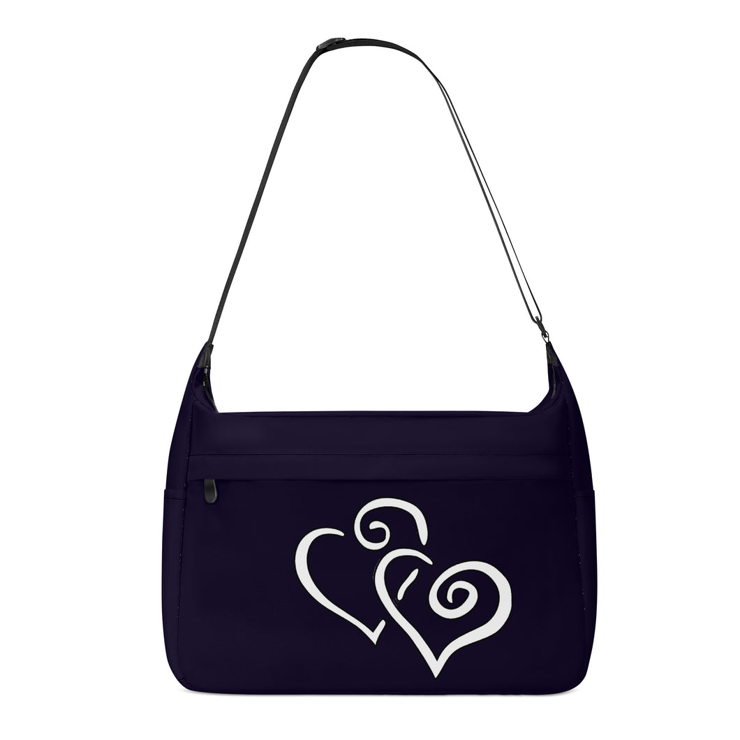 Ti Amo I love you - Exclusive Brand - Black Russian - Double White Heart - Journey Computer Shoulder Bag