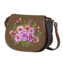 Load image into Gallery viewer, Ti Amo I love you - Exclusive Brand - Aged Bronze - Floral Bouquet - Saddle Bag
